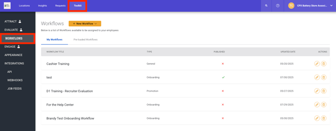 Main Workflows