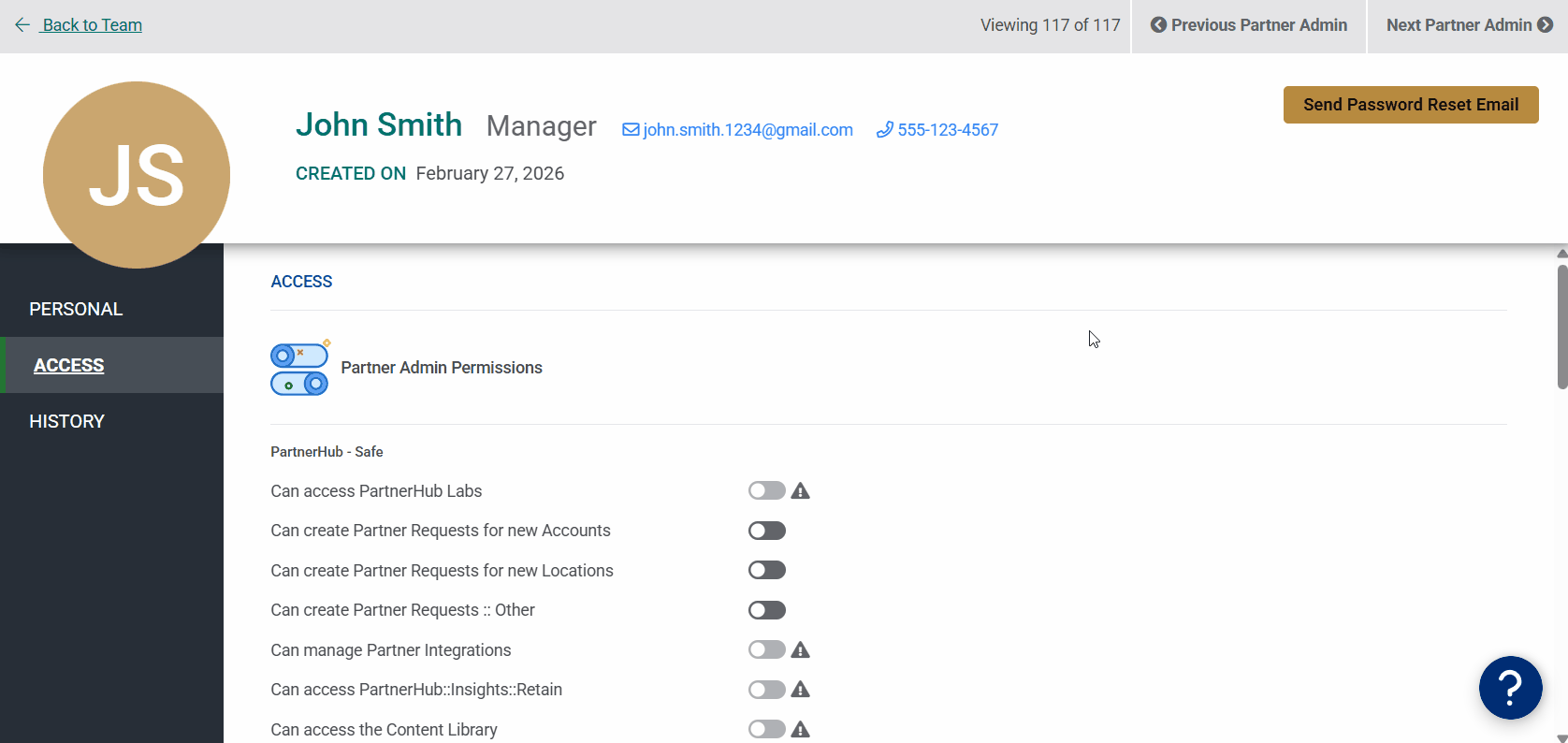 PartnerHub (Partner Admin profile - Access tab) (Add subnetwork gif)