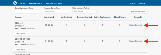 Portal Request Access